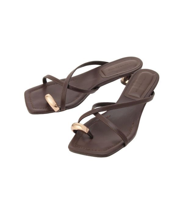 LAGUNAMOON「メタルリングストラップサンダル」|サンダル|ブラウン