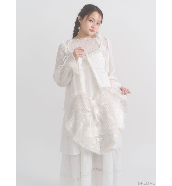 merry jenny「Cherry heart knit tote」|トートバッグ|