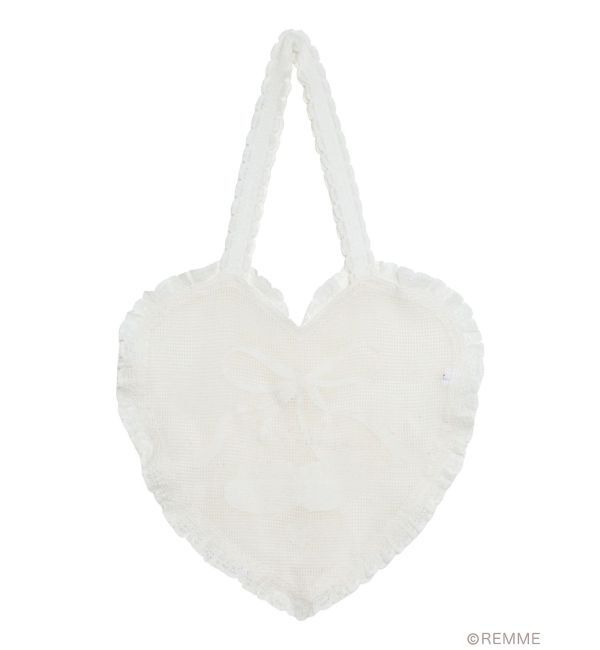 merry jenny「Cherry heart knit tote」|トートバッグ|