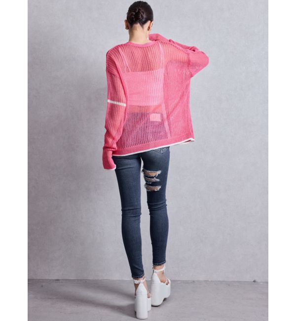 GYDA「ミドルウエストSIDE CUT INNER DAMAGEスキニーデニムパンツ」|デニム|