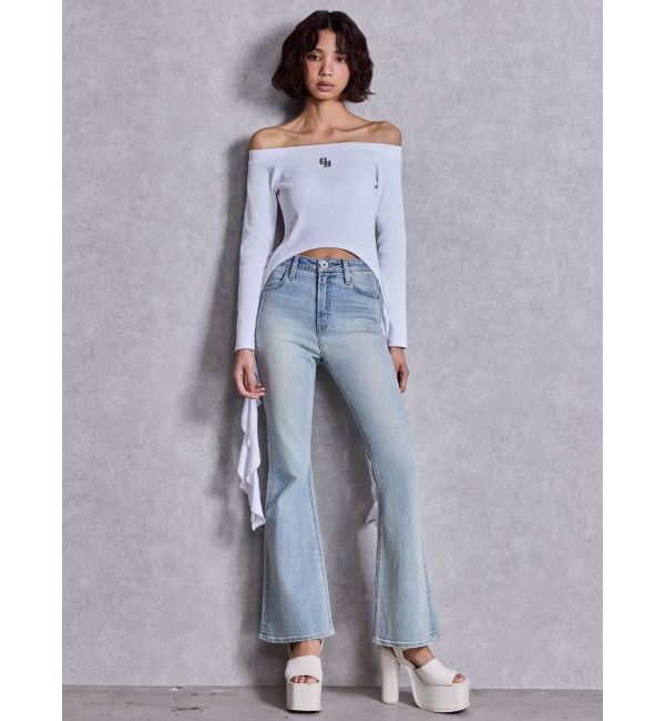 GYDA「ハイウエストBASICフレアデニムパンツ」|デニム|