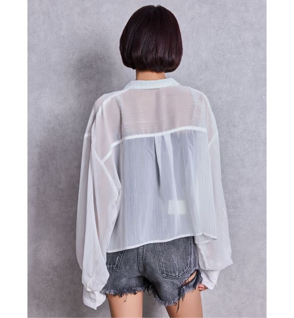 GYDA「ハイウエストBACK RIPPEDデニムショートパンツ」|デニム|