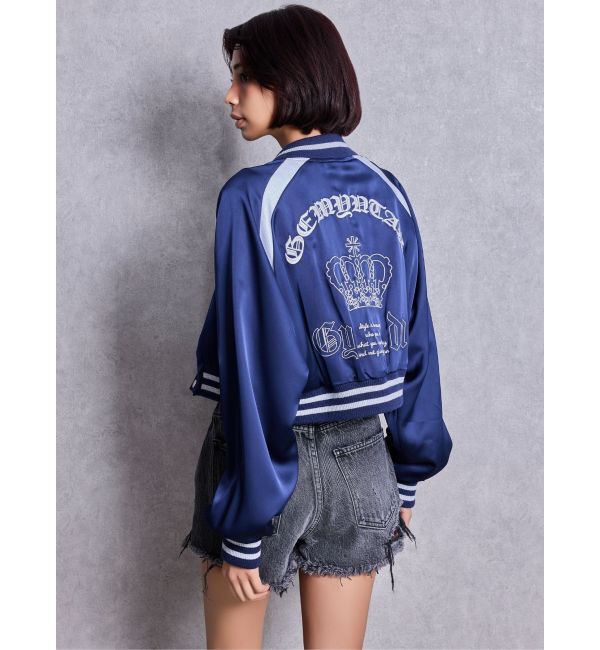 GYDA「ハイウエストBACK RIPPEDデニムショートパンツ」|デニム|