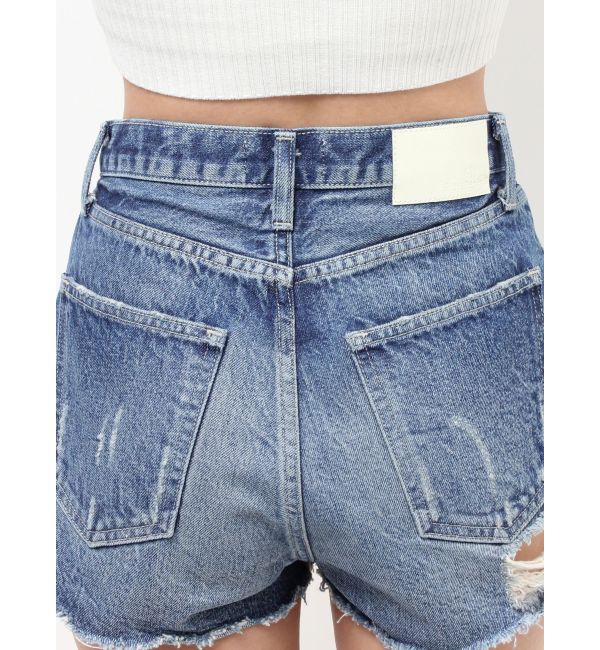 GYDA「ハイウエストBACK RIPPEDデニムショートパンツ」|デニム|
