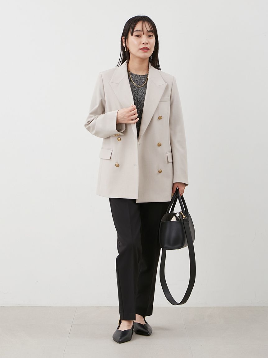 Mila Owen「後ろゴムセンタープレステーパードパンツ」|チノ|