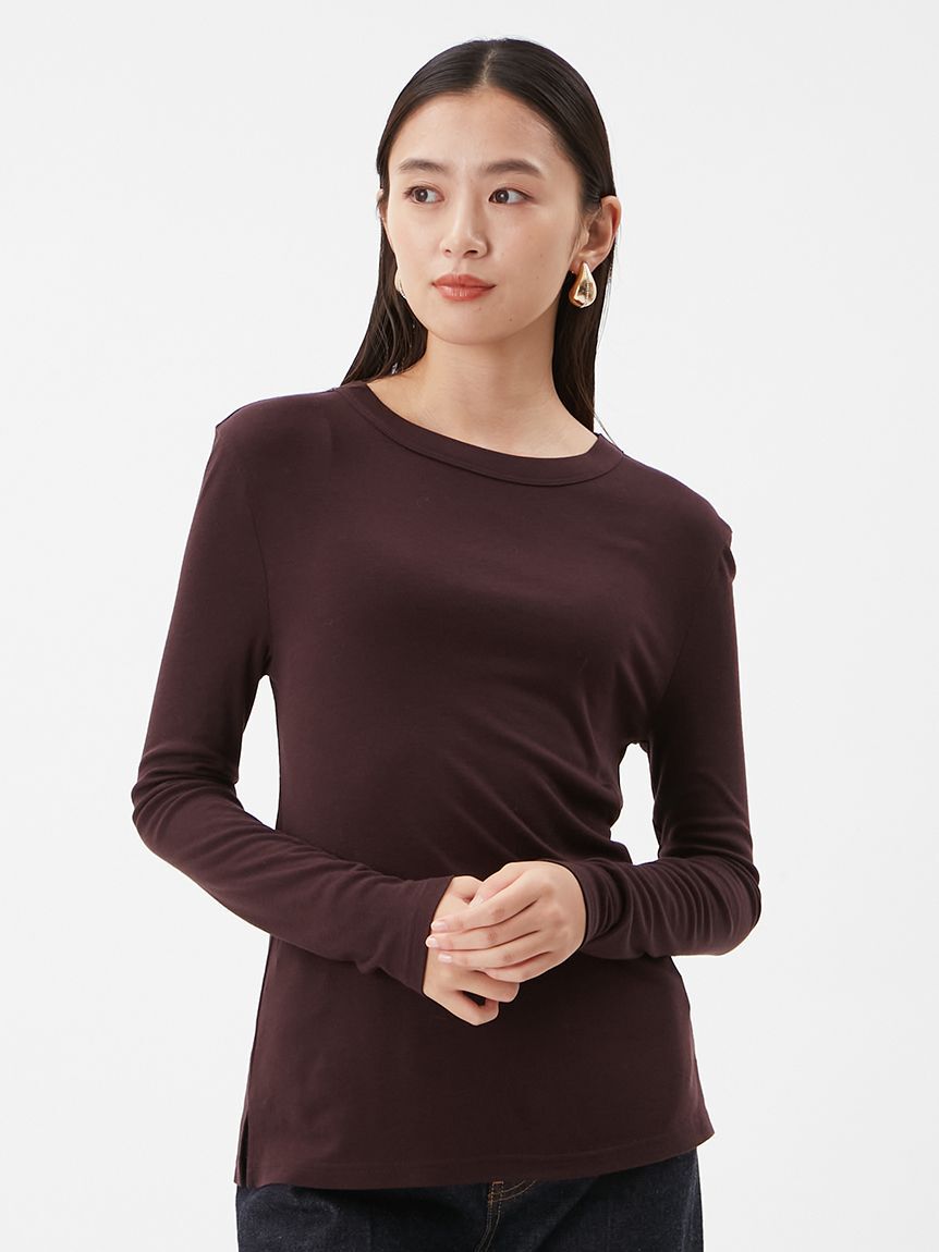 Mila Owen「ウールテンセルクルーネックシアーロンＴ」|Tシャツ・カットソー|