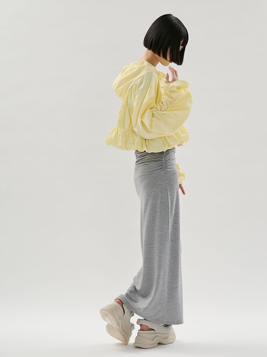 emmi atelier「【Movique】シャーリングブルゾン/撥水/UVカット/接触冷感」|ブルゾン・スタジャン|