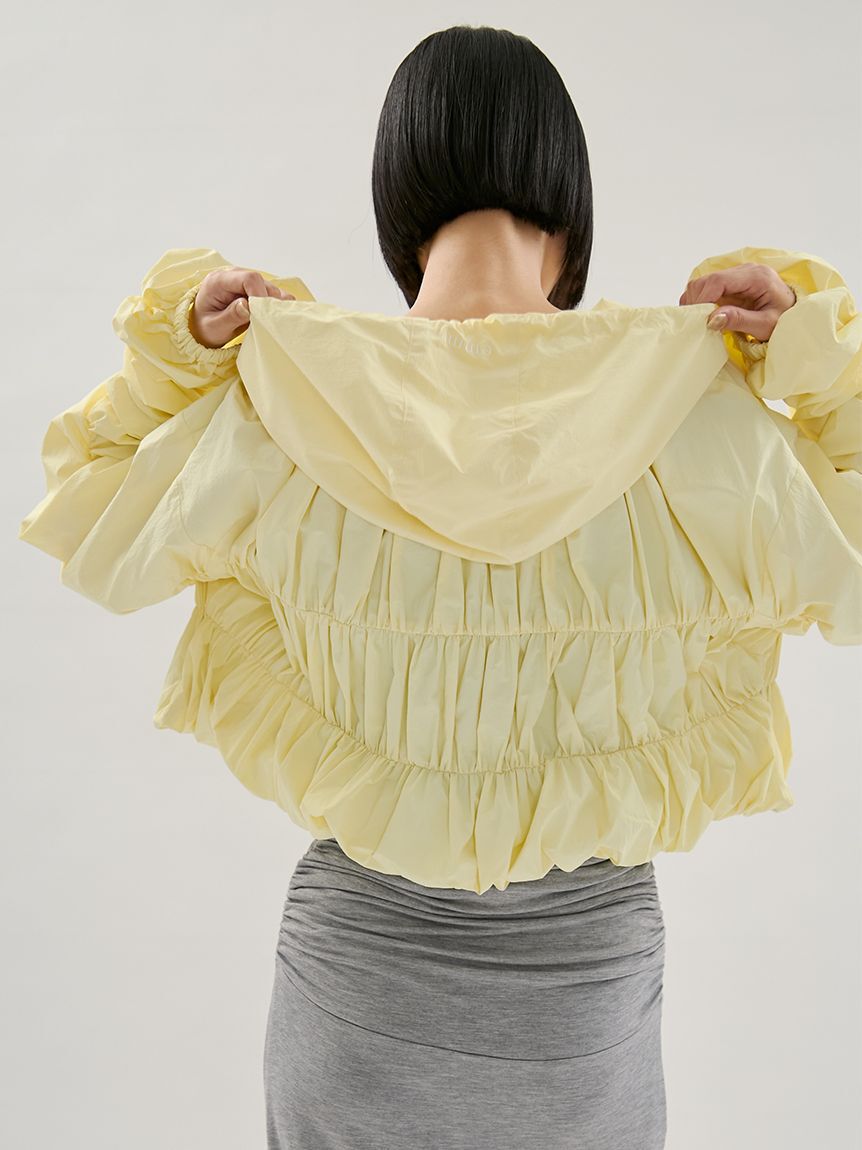 emmi atelier「【Movique】シャーリングブルゾン/撥水/UVカット/接触冷感」|ブルゾン・スタジャン|