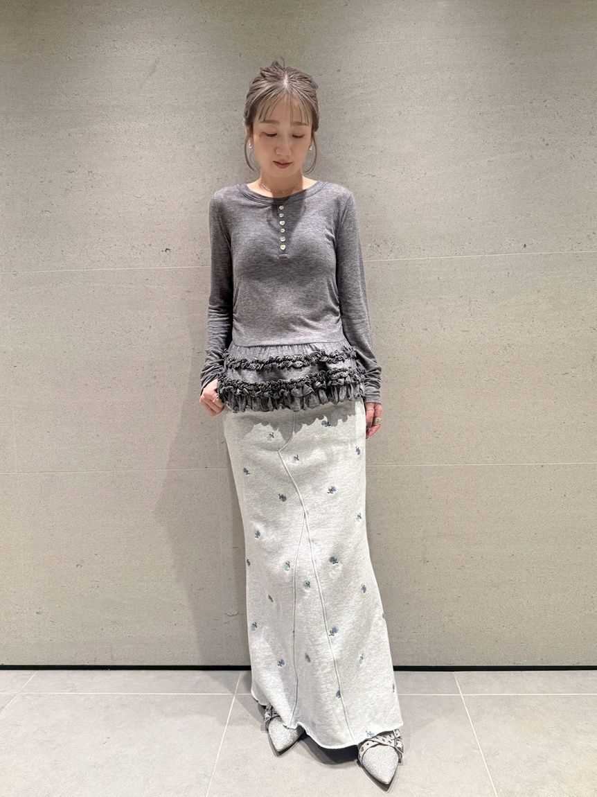 FURFUR「裾フリルジャージートップス」|Tシャツ・カットソー|