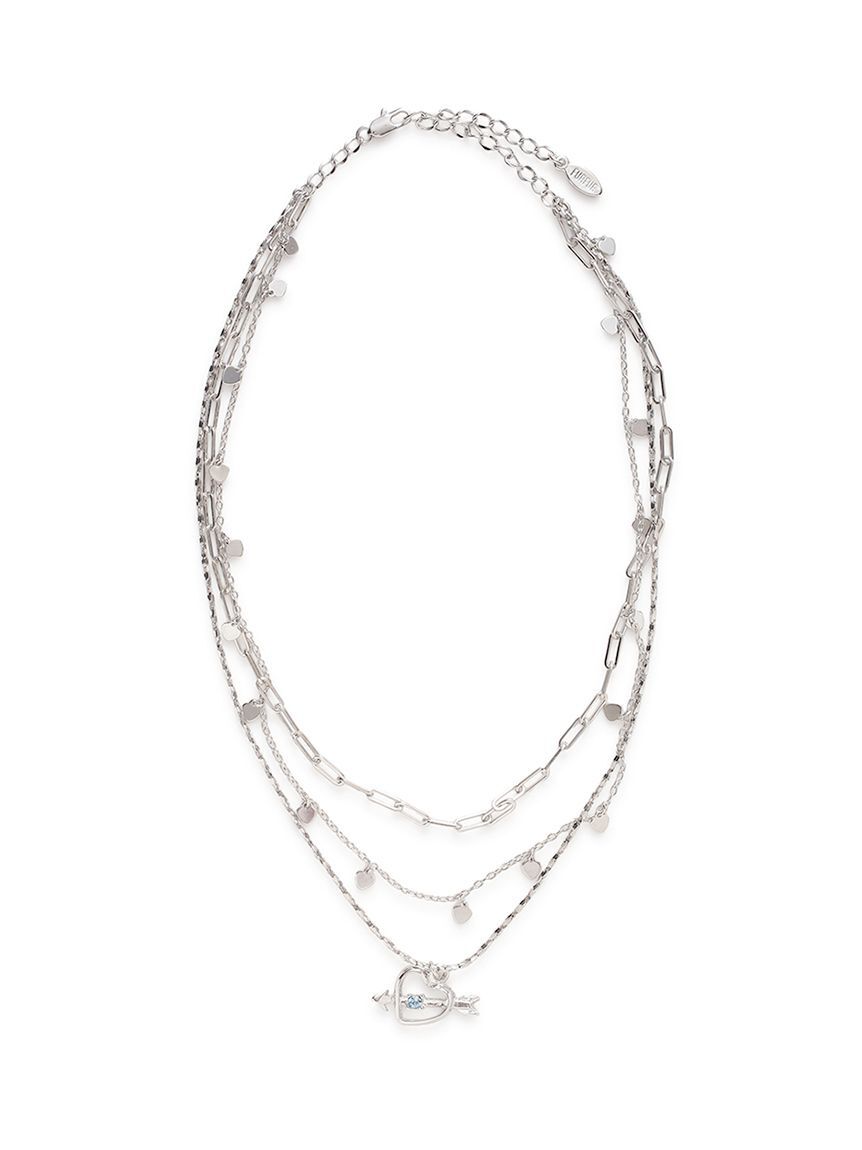 FURFUR「ハートモチーフ3連ネックレス」|ネックレス|SLV