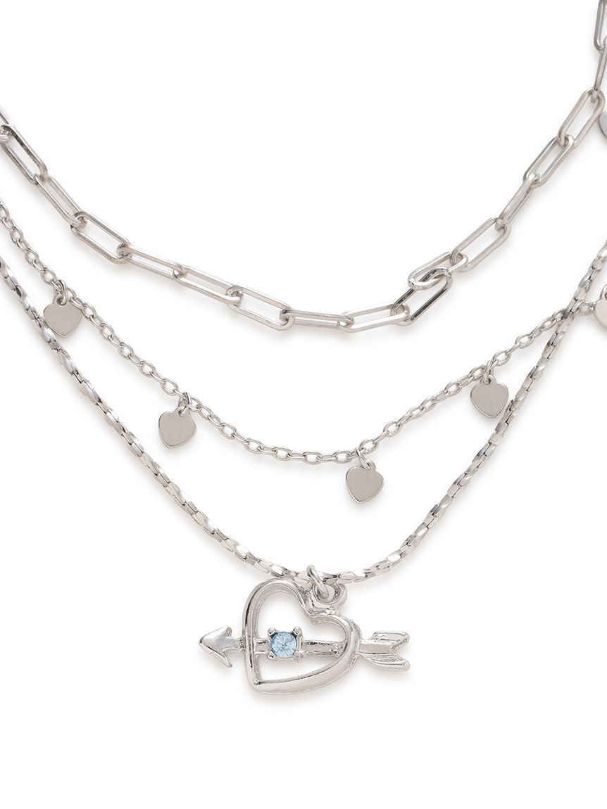 FURFUR「ハートモチーフ3連ネックレス」|ネックレス|