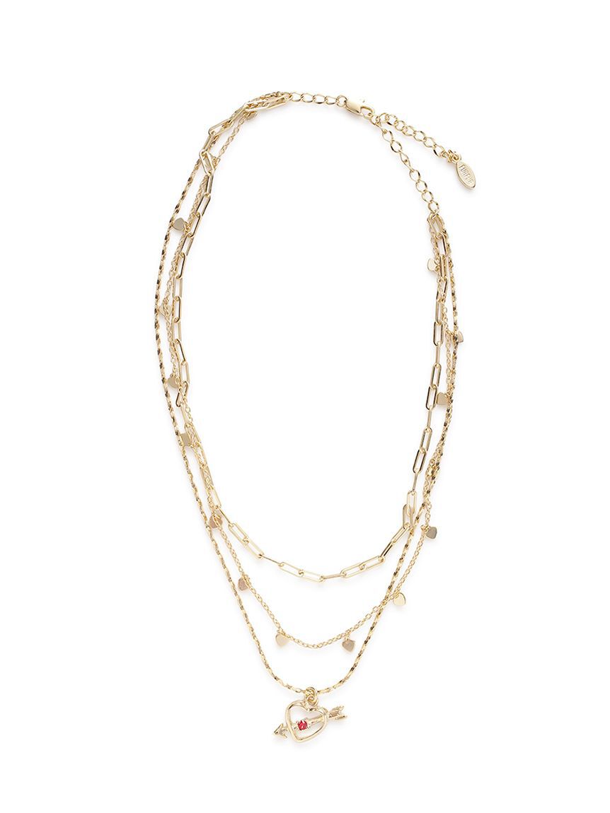 FURFUR「ハートモチーフ3連ネックレス」|ネックレス|GLD