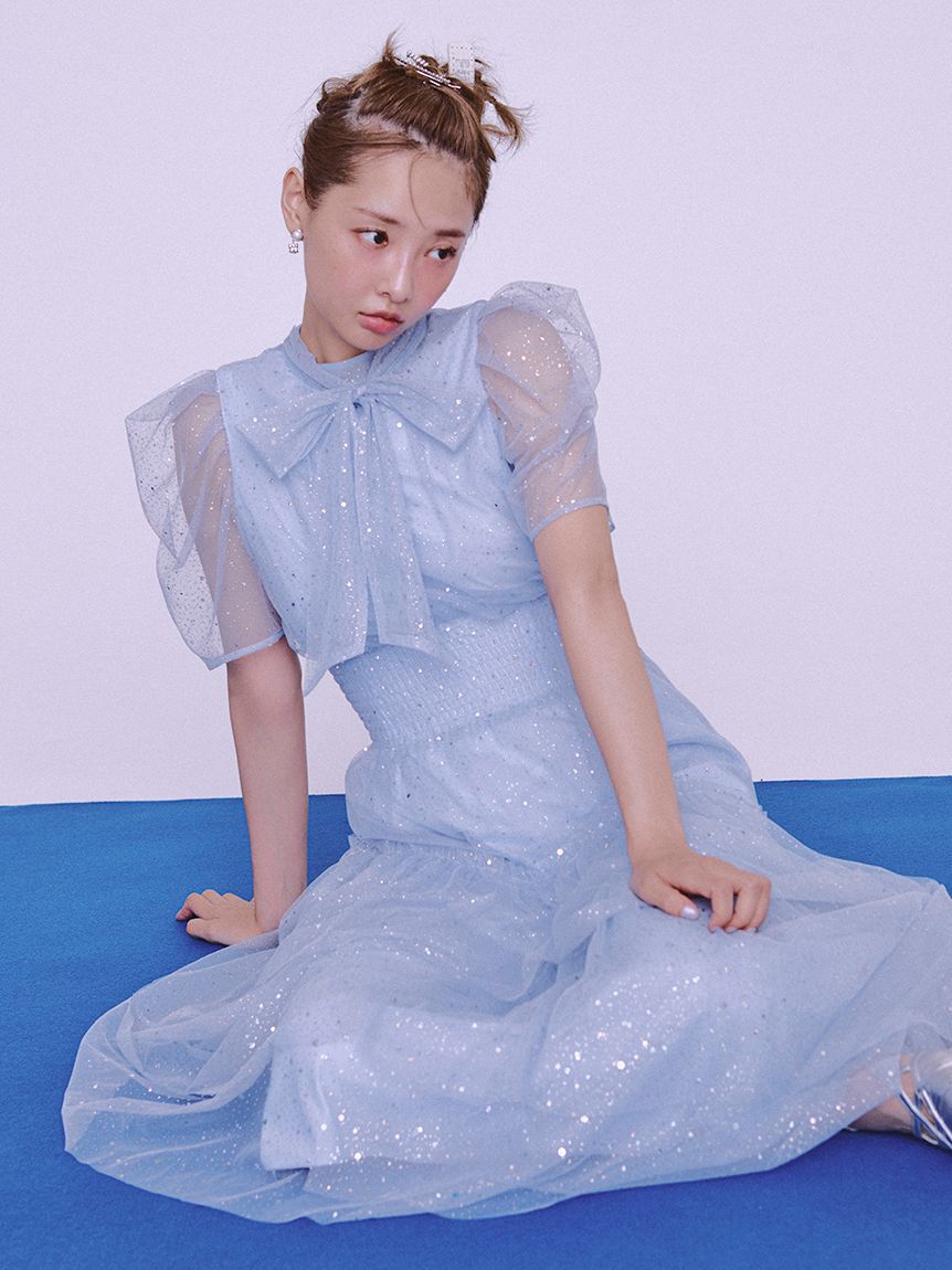 FURFUR「【限定サイズ】ハーフスリーブラメチュールドレス」|ドレス|