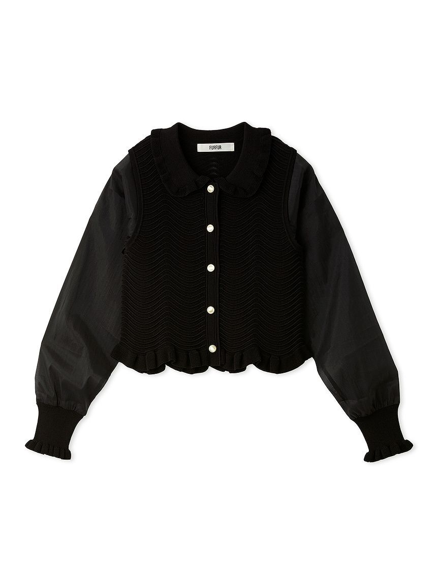 FURFUR「シアースリーブカーディガン」|カーディガン|BLK