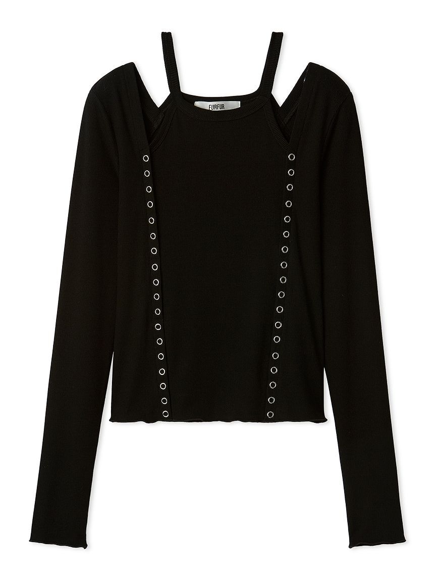 FURFUR「カットアウトデザインプルオーバー」|Tシャツ・カットソー|BLK