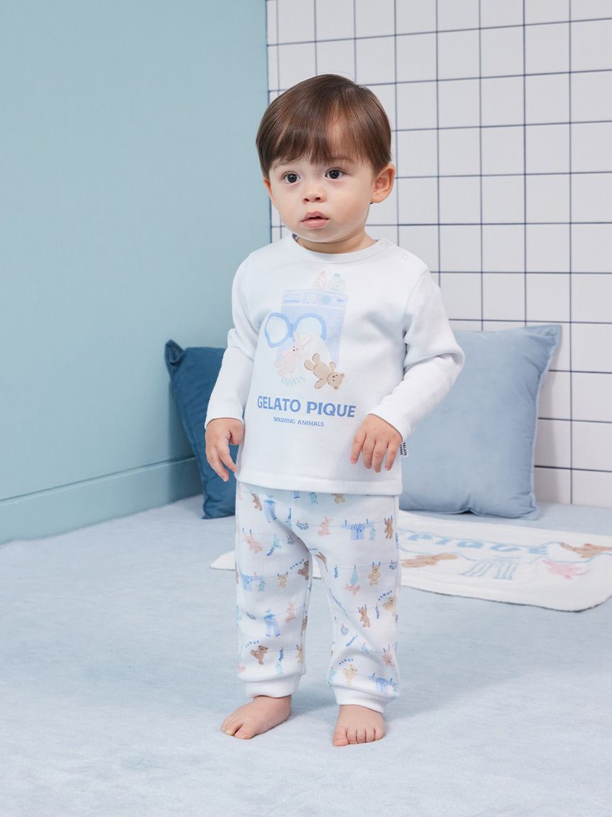 GELATO PIQUE KIDS & BABY「【BABY】ウォッシングアニマルワンポイントロンT」|その他ベビーウェア|