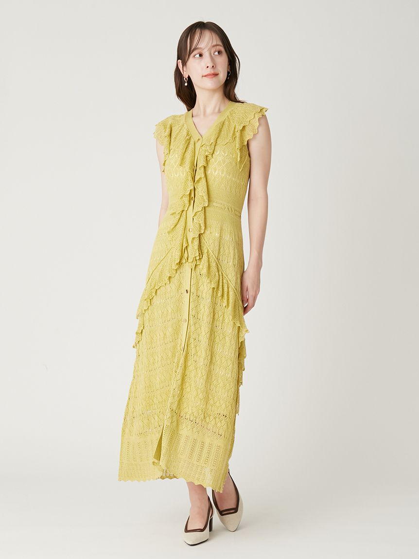 FRAY I.D「ラッフルレースニットワンピース」|ワンピース|