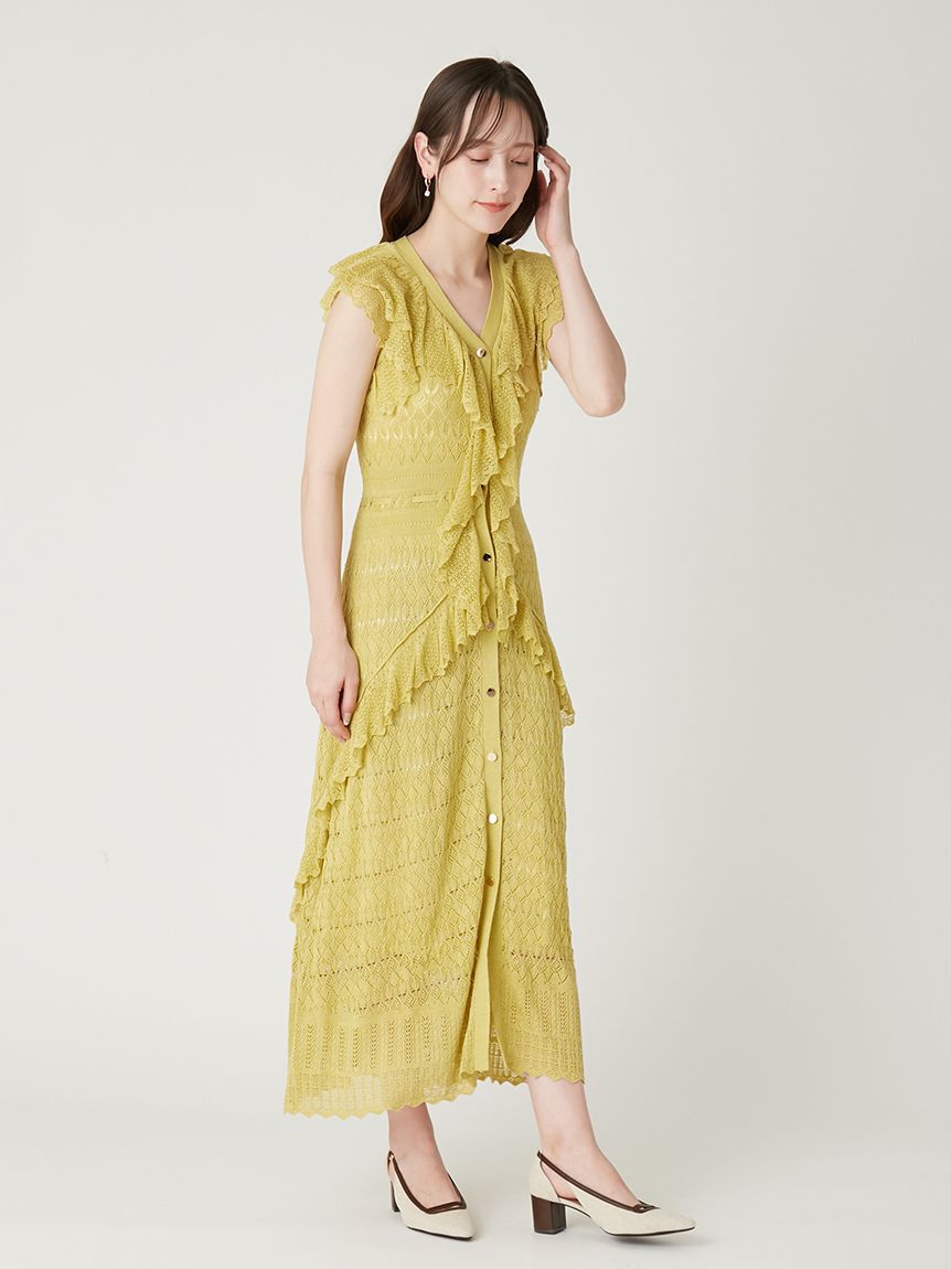 FRAY I.D「ラッフルレースニットワンピース」|ワンピース|