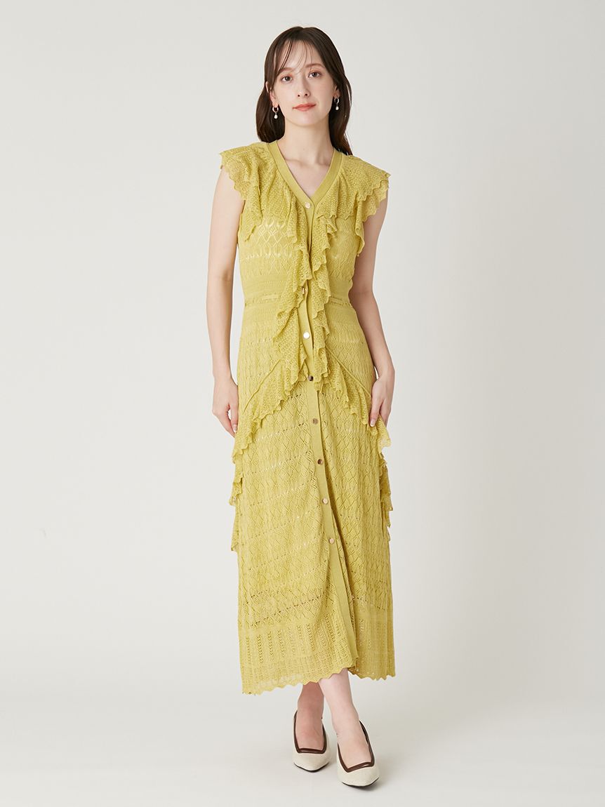 FRAY I.D「ラッフルレースニットワンピース」|ワンピース|