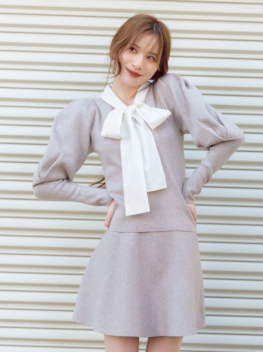 LILY BROWN「ボウタイニットセットアップ」|ワンピース|