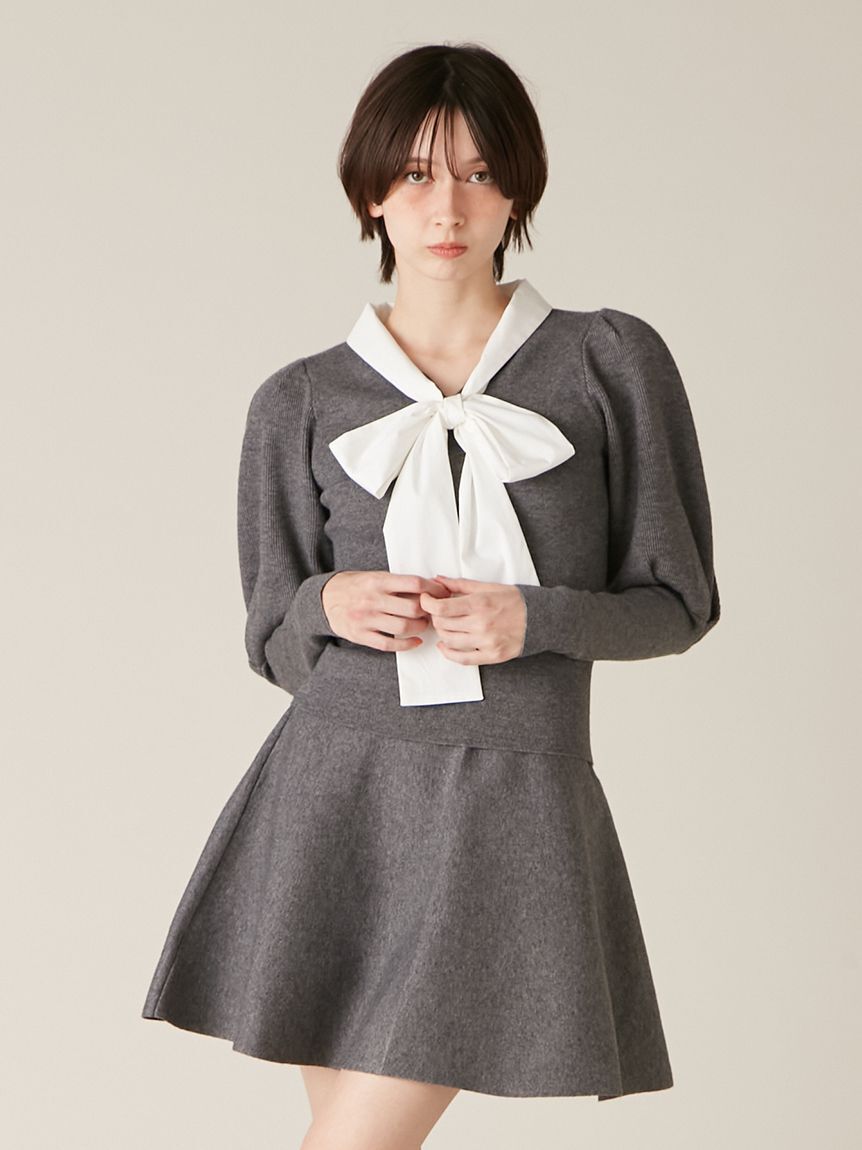 LILY BROWN「ボウタイニットセットアップ」|ワンピース|