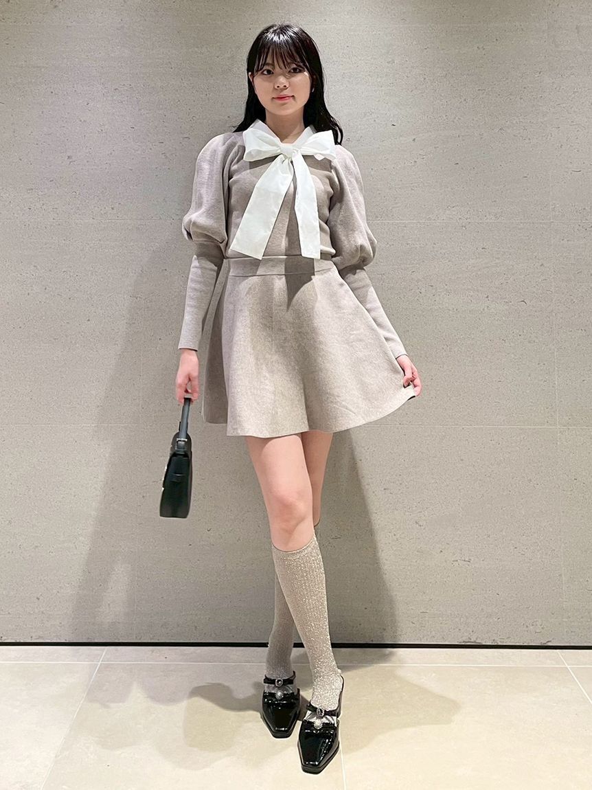 LILY BROWN「ボウタイニットセットアップ」|ワンピース|