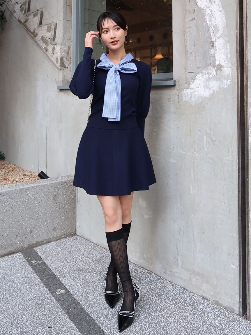 LILY BROWN「ボウタイニットセットアップ」|ワンピース|