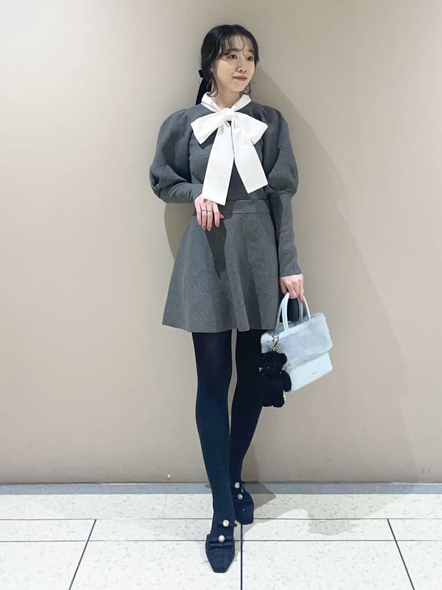 LILY BROWN「ボウタイニットセットアップ」|ワンピース|