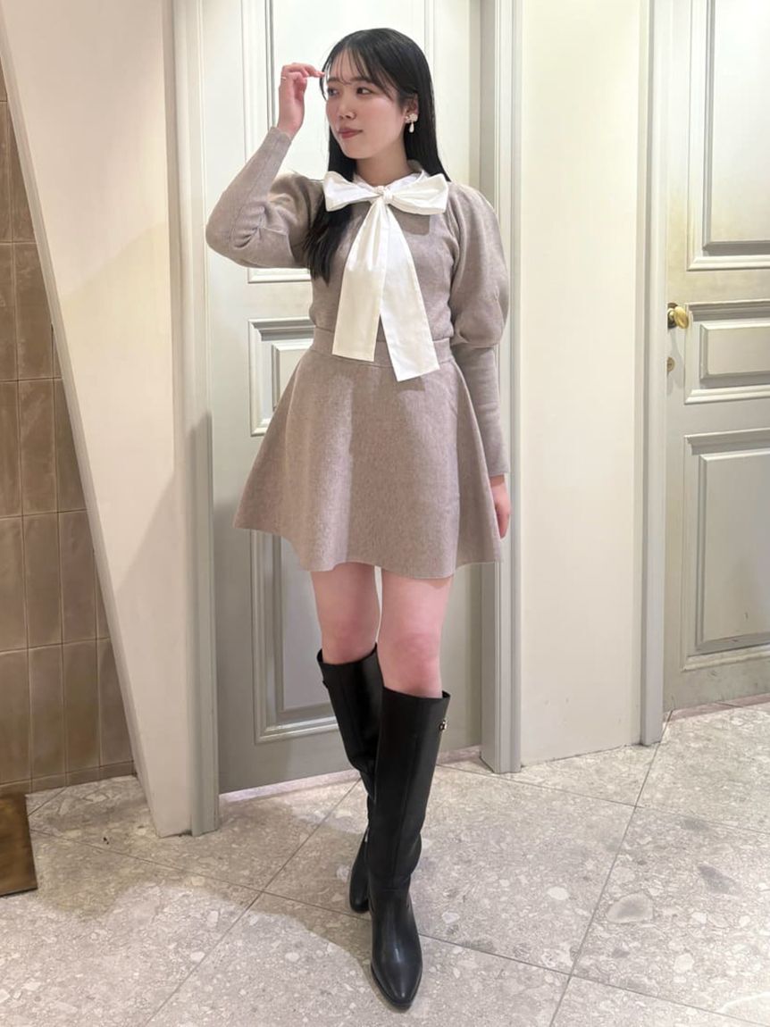 LILY BROWN「ボウタイニットセットアップ」|ワンピース|