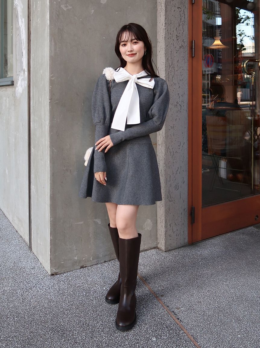 LILY BROWN「ボウタイニットセットアップ」|ワンピース|