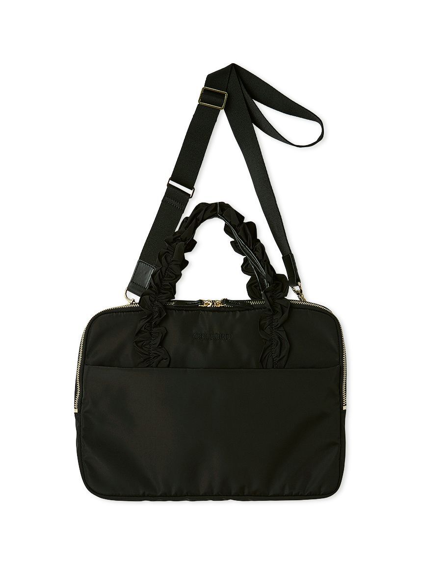 CELFORD「13インチ対応フリルラメ刺繍PCバッグ」|ショルダー・メッセンジャー|BLK