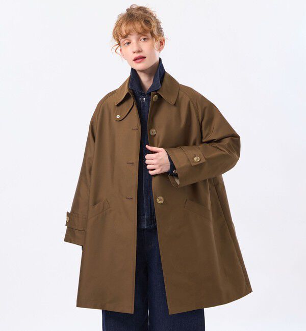 MACKINTOSH PHILOSOPHY「【LEE4月号/蛯原友里さん着用】【WELBURY(ウェルベリー)】ダブルクロス製」|ステンカラーコート|ブラウン