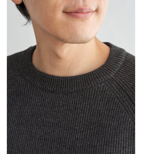 ikka「ウォッシャブル畦クルーネックニット」|プルオーバー|