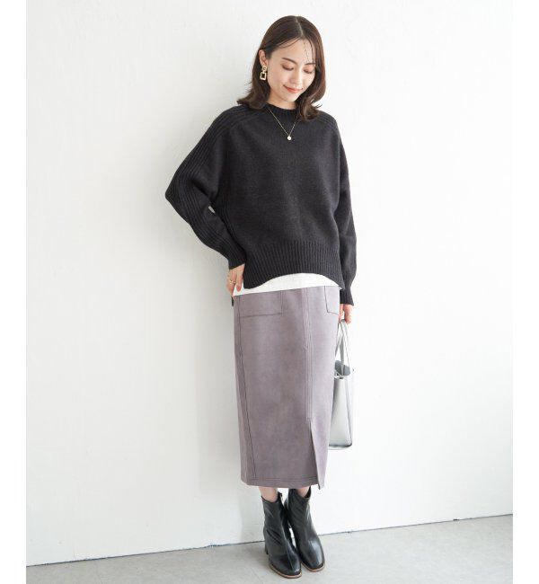 ikka「サイドスリットニットプルオーバー」|プルオーバー|