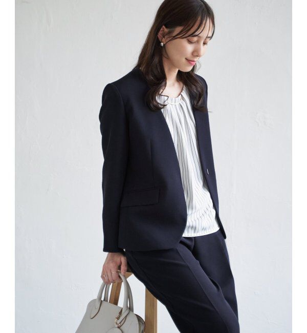 IKKA LOUNGE「【洗濯機で洗える／セットアップ対応】ウォッシャブルVネックジャケット」|その他|