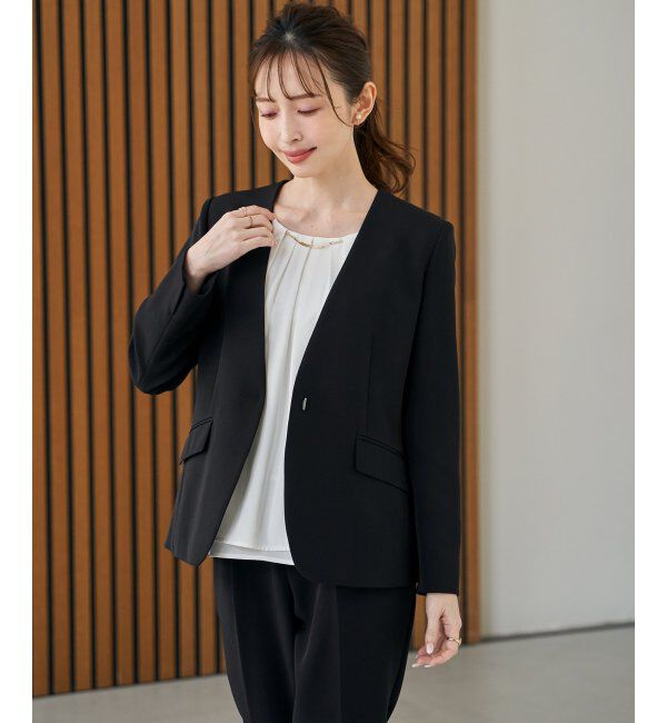 IKKA LOUNGE「【洗濯機で洗える／セットアップ対応】ウォッシャブルVネックジャケット」|その他|