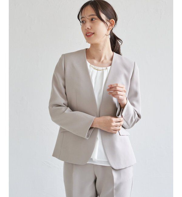 IKKA LOUNGE「【洗濯機で洗える／セットアップ対応】ウォッシャブルVネックジャケット」|その他|