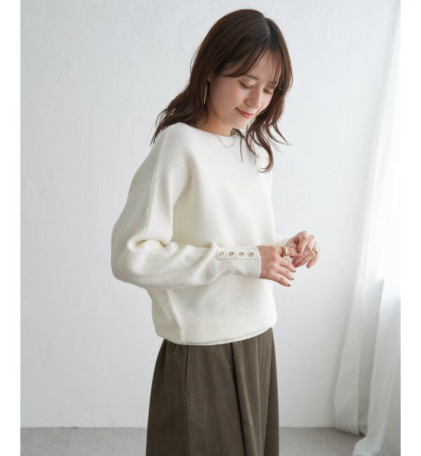 IKKA LOUNGE「横リブドルマンラメニットプルオーバー」|プルオーバー|