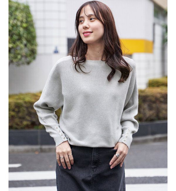 IKKA LOUNGE「横リブドルマンラメニットプルオーバー」|プルオーバー|