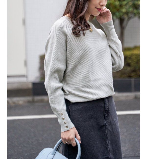 IKKA LOUNGE「横リブドルマンラメニットプルオーバー」|プルオーバー|