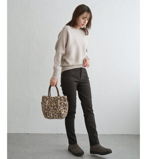 IKKA LOUNGE「横リブドルマンラメニットプルオーバー」|プルオーバー|