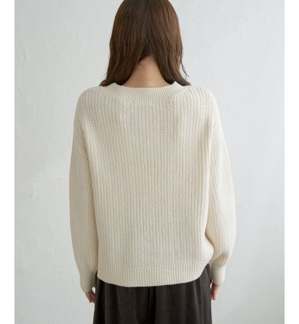 ikka「片ボタン変形リブニットプルオーバー」|プルオーバー|