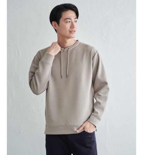 ikka「GOKU楽リップルダンボールルーイカラー」|パーカー|ベージュ