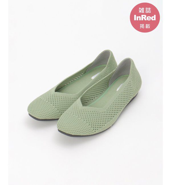 ikka「洗えるメッシュスクエアパンプス」|パンプス|グリーン