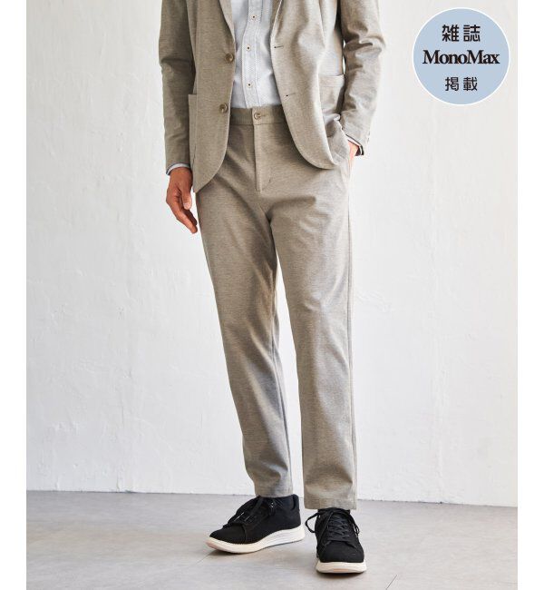 IKKA LOUNGE「【雑誌MonoMax4月号掲載】GOKU楽ワークポンチイージーパンツ「小泉孝太郎さん着用モデル」」|スラックス|ベージュ
