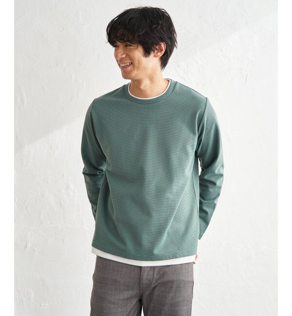 ikka「【雑誌MonoMax4月号掲載】速乾ピケレイヤードロンT「小泉孝太郎さん着用モデル」」|Tシャツ・カットソー|