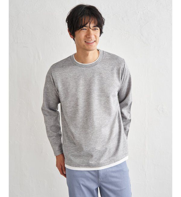 ikka「【雑誌MonoMax4月号掲載】速乾ピケレイヤードロンT「小泉孝太郎さん着用モデル」」|Tシャツ・カットソー|