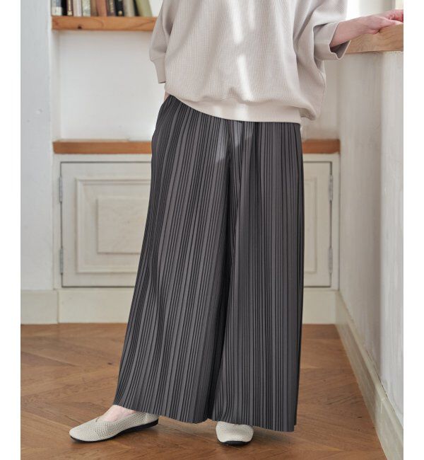 ikka「【雑誌InRed4月号掲載】カットプリーツワイドパンツ【親子コーデ】」|キュロット|