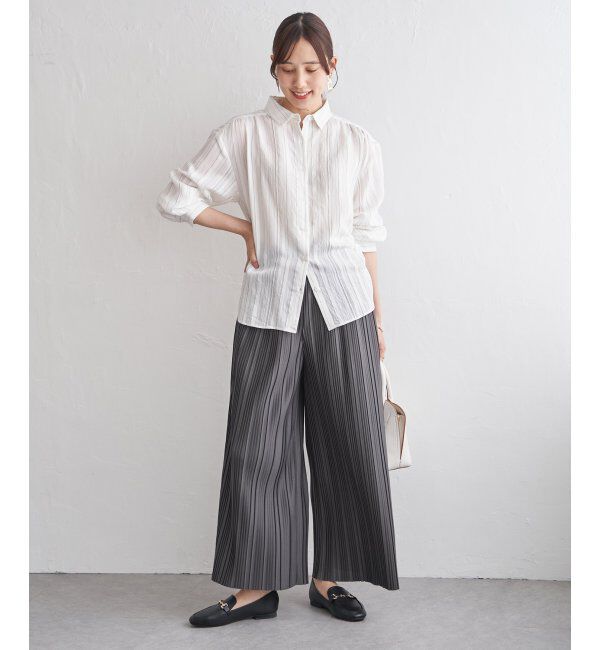 ikka「【雑誌InRed4月号掲載】カットプリーツワイドパンツ【親子コーデ】」|キュロット|