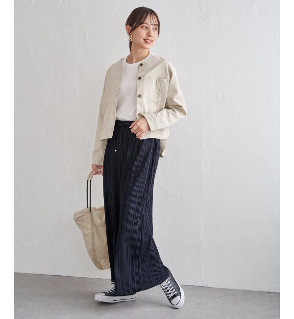 ikka「【雑誌InRed4月号掲載】カットプリーツワイドパンツ【親子コーデ】」|キュロット|